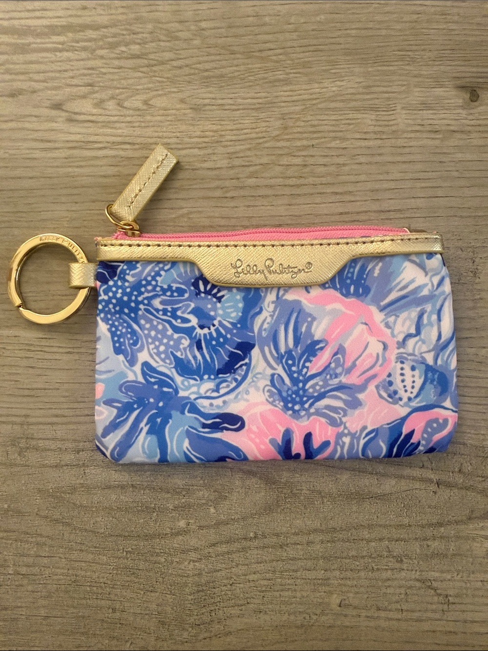 Lilly Pulitzer Floral Card ID Pouch with Key Ring